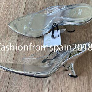 Zara vinyl wedge sandal